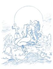 Vampirella Convention Blue Line Original Sketch by Animator - Art Drawing picture