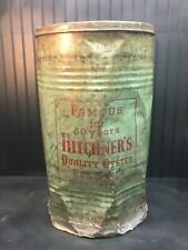 Oyster Crackers Hitchners Biscuit Co. Country Store Large Metal Can Tin Seafood picture