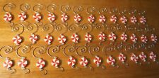Set of 36 Red & White Peppermint Candy Christmas Tree Ornament Hooks Decor picture
