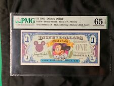 1993 $1 Disney Dollar Mickey 65th Anniv. PMG 66 EPQ (DIS30) Mickey Mouse Rare picture