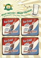 Nostalgic Art Retro Ice Cold Have a Cola Metal Coasters Set Of 4 picture