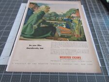 1946 Webster Cigars, Vintage Print Ad ~ So you like thorobreds, too picture