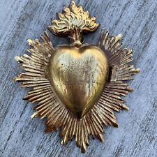 Sacred Heart Tin Milagros Goldtone picture
