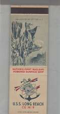 Matchbook Cover - US Navy Ship USS Long Beach CG(N)-9 picture