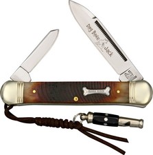 Rough Rider Dog Bone Inlay Muskrat Sawcut Bone Handle Folding Knife 1185 picture