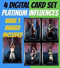 Platinum Influences 4 Card Set + Rey/Luke Award Topps Star Wars Digital Trader picture
