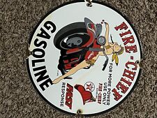 VINTAGE TEXACO FIRE-CHIEF GASOLINE PORCELAIN GAS SIGN PUMP GAS STATION INDIAN picture