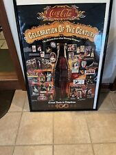 Vintage 1986 Coca-Cola Poster Celebration Of The Century 100 Years  Framed 28x41 picture