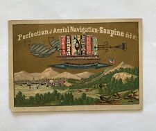 Kendall Mfg Soapine Victorian Trade Card Aerial Plane Nature Nautical Mountains picture