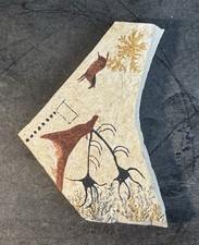 Hand-Painted Lascaux Cave Art Replica On Solnhofen Limestone Manganese Dendrites picture