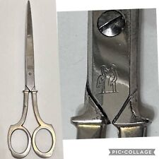 9.25” Scissors Shears Mid Century Modern w/ Makers Mark 2 Birds Unknown Maker picture