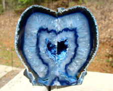 Agate Geode Blue Bookends-XL-11 lbs -Exc Color Blend and Patterns-Druzy Centers picture