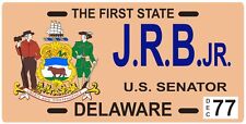 Joe Biden Delaware Senator 1977 replica DE License plate picture