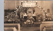 CHURCH HOLIDAY DISPLAY real photo postcard rppc interior german easter? picture