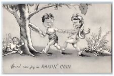 Mayrose Comic Postcard Found New Joy In Raisin Cain Adam And Eve Monkey c1950's picture