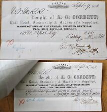 Boston, MA EIGHT 1873 Letterheads: Steamship & Railroad Supplies - A. O. Corbett picture