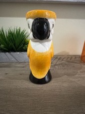 Vintage Yellow Ceramic Macaw Parrot Tiki Vase picture