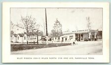 Nashville Tennessee~Blue Ribbon Inn Cabins~Beer~Roadside Gas Station~1940s B&W  picture