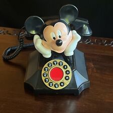 Vintage Disney Mickey Mouse Desk Telephone Push Button Seagan Telemania Works picture