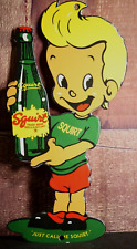 SQUIRT SOFT DRINK  (CALL ME SQUIRT)  PORCELAIN COLLECTIBLE, RUSTIC, ADVERTISING picture