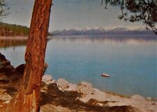 Vintage Postcard, MT, 1955, Flathead Lake & Snow-Capped Mission Range Mountains picture