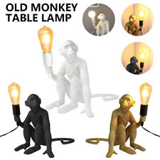 Vintage Animal Table Lamp Monkey Holding Bulb 12.20Inch LED Bedside Desk Bulb picture
