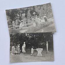 Antique Snapshot Photograph Garden Party Fountains Everyday Life picture
