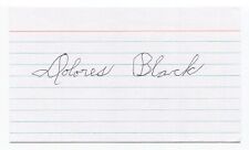 Dolores Black Signed 3x5 Index Card Autographed Apollo 11 American Flag Maker picture