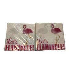 Lets Flamingle Pink Flamingo 50 Paper Napkins 2 Packs of 25 Beach Picnic Party picture