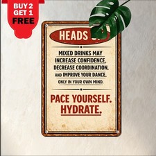 Alcohol Consumption Funny Bar Humor Quote Metal Sign Tavern Man Cave Plaque picture