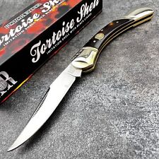 Rough Rider Brown Tortoise Shell Tradtional Lockback Folding Blade Pocket Knife picture