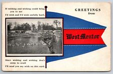 Greetings From West Mentor OH Picture & Poem Banner C1920s Postcard T18 picture