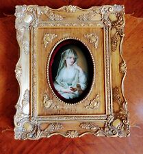 RARE Antique Framed Oval KPM Porcelain Plaque Vestal Virgin 6