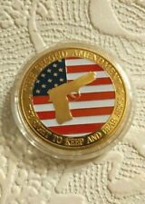 2nd Amendment Pro-Gun Rights Full Color Collectable Coin 24K Gold Plated  picture