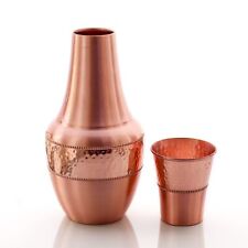 Pure Copper Bedside Carafes, Flask with Tumbler, For Ayurveda Health Benefits... picture