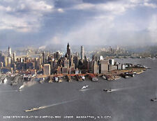 1935 Aerial View of Lower Manhattan, NY Old Photo 8.5