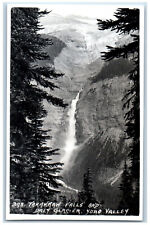 Canada Postcard Takakkaw Falls and Daly Glacier Yoko Valley c1930's RPPC Photo picture