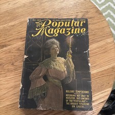 Vtg Early Pulp Fiction Magazine Comic Book Dec 1904 Popular Magazine picture