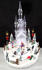 Animated Musical Lighted Ice Castle Christmas 2010 With Skaters Porcelain Glass picture