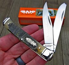 Marble's Genuine Rams Horn Handles Clip Spey Blade Trapper Folding Pocket Knife picture