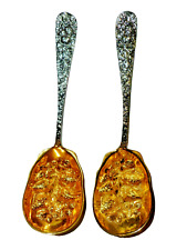Godinger-Serving Spoons-Rose Yellow Gold-Plated Set of 2-Collectors edition picture