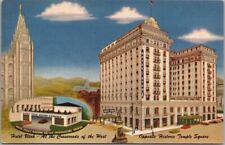 c1950s SALT LAKE CITY Utah Postcard HOTEL UTAH Artist's Street View / Curteich picture