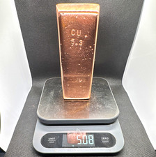 Copper Ingot Bar- Marked CU ( 5.08 lb) polished copper bar INVESTMENT GRADE picture