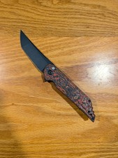 Jake Hoback Kwaiback Button Lock Knife Mars Valley Fat Carbon (3.75" DLC) picture