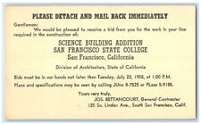 c1950's Science Building Addition San Francisco State College CA Postcard picture