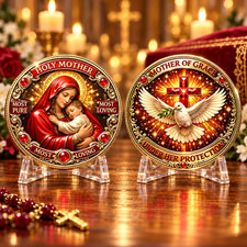Holy Mother of Grace Under her Protection Christian Faith Commemorative Coin picture