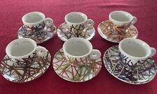 ILLY Collection Italian Riviera Espresso Cup Saucer 1996 6 Signed Mugs FULL SET picture