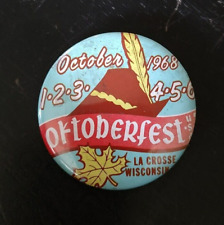 VTG 1968 OKTOBERFEST La Crosse Wisconsin Pinback Button Festival Artist Design picture