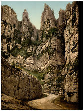 England. Cheddar. The Cliffs I. Vintage Photochrome by P.Z, Photochrome Zurich picture