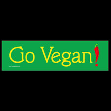 Go Vegan BUMPER STICKER or MAGNET magnetic decal stop eating animals protect  picture